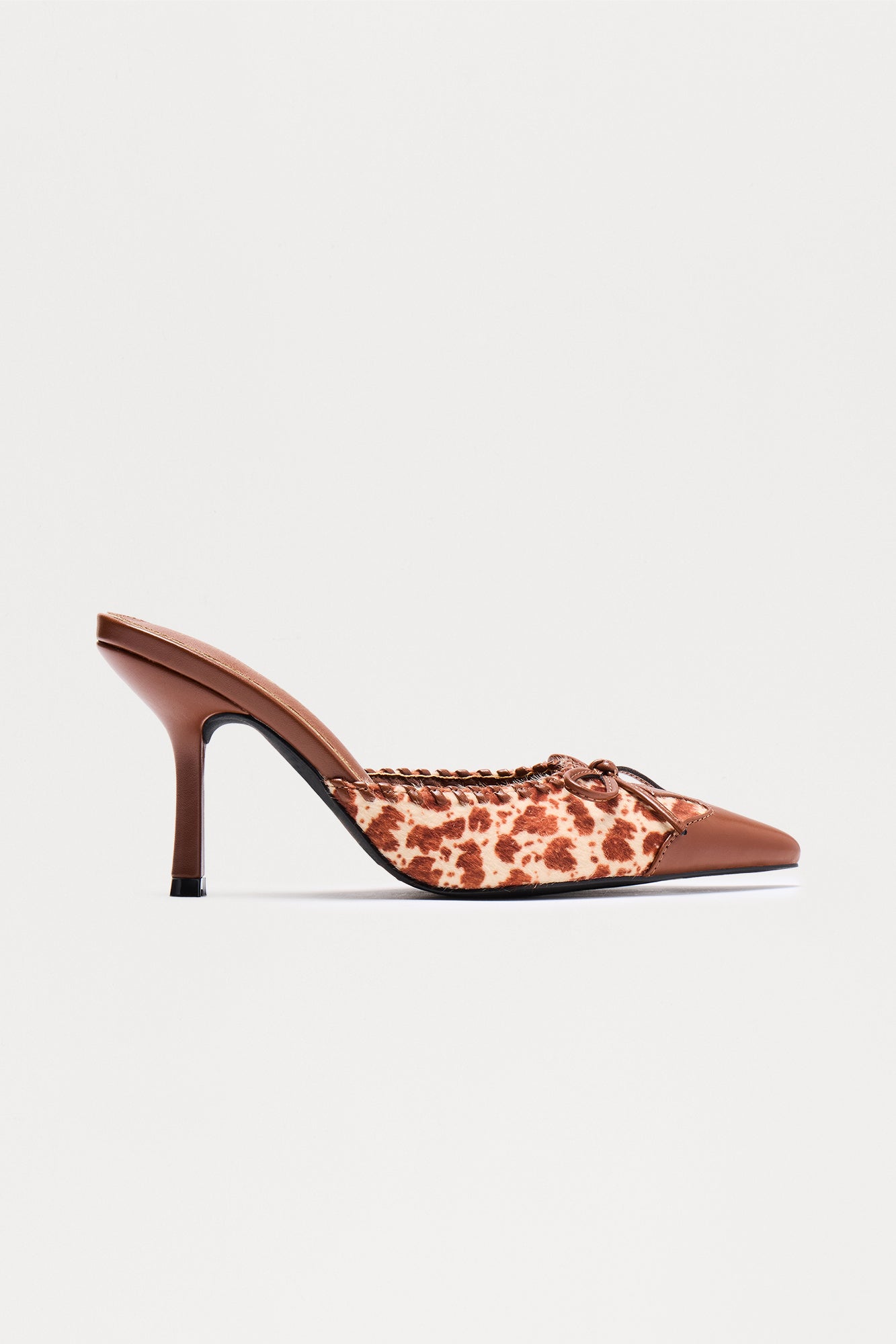 Nashira Bow Animal Print Pumps - Camel/combo