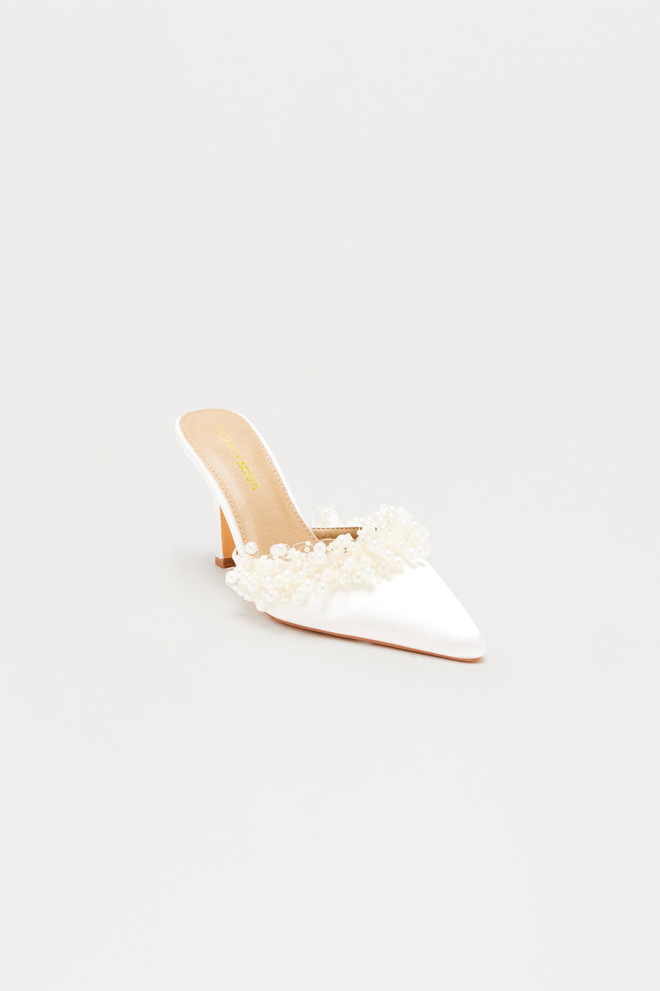 Pearl Party Satin Pumps - Cream