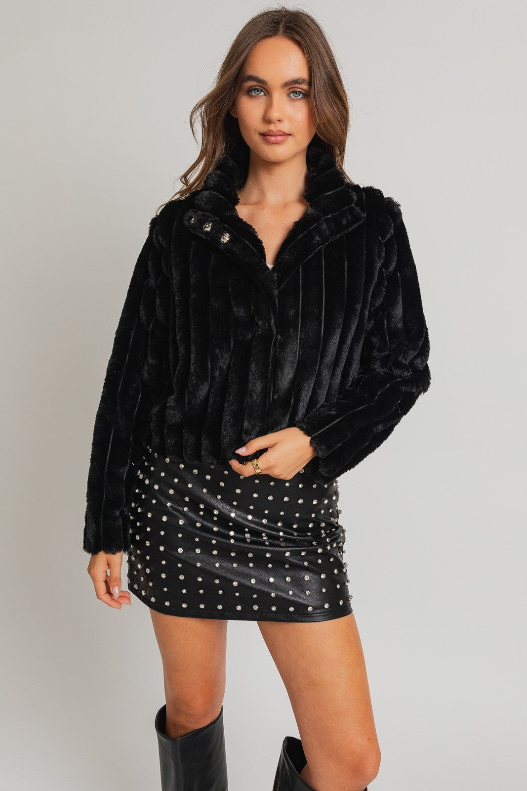 Faux Fur Crop Jacket