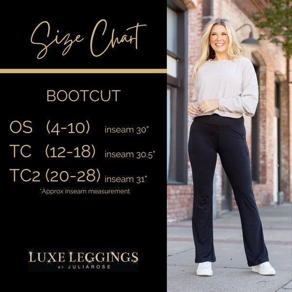 Julia Rose - The Liz - Crossover Bootcut Leggings with Pockets