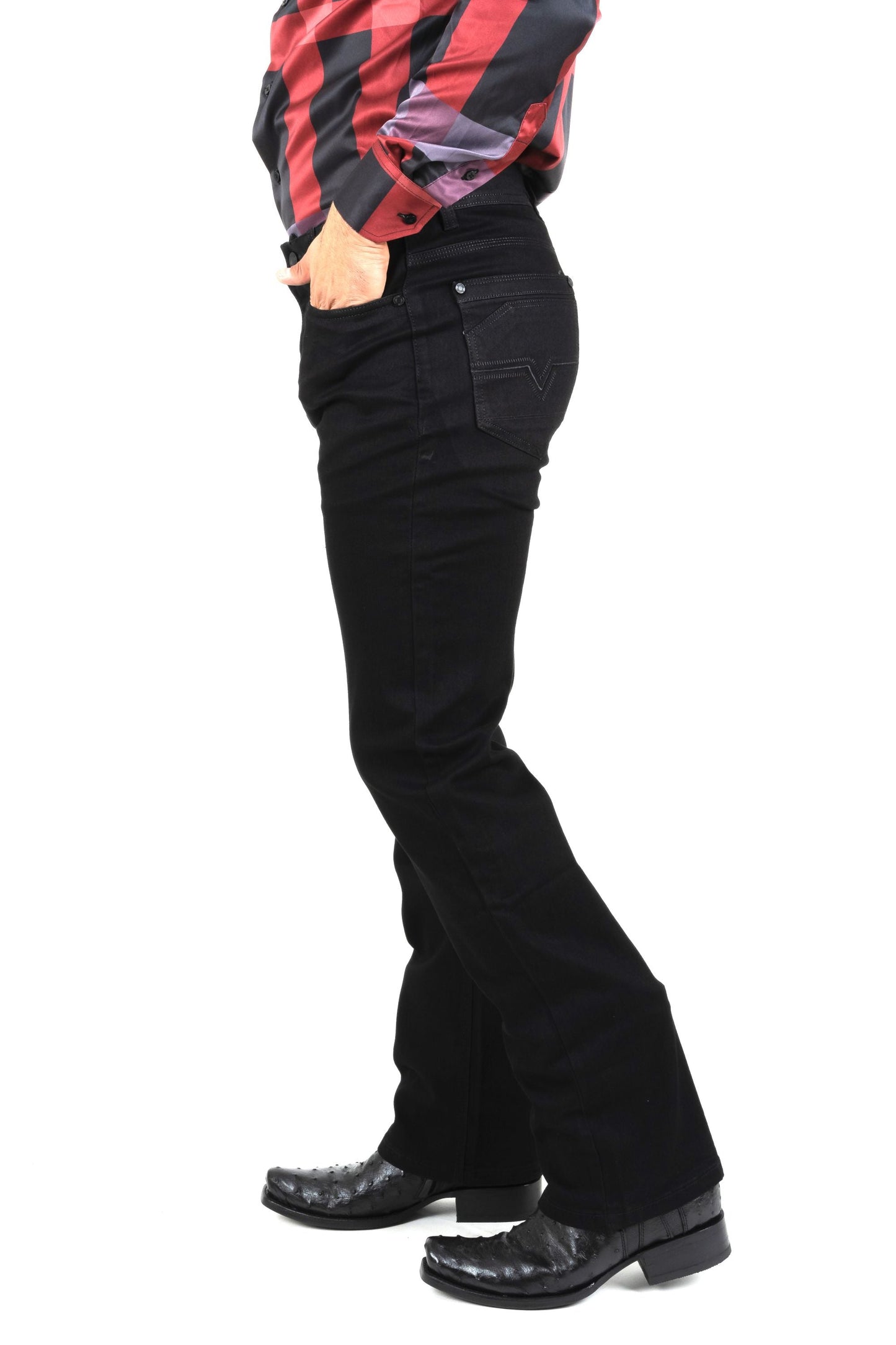 Men's Jet Black Boot Cut Jeans