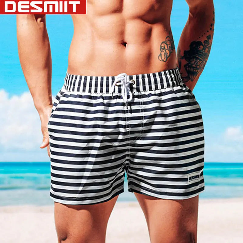 B&W Stripes Swim Shorts