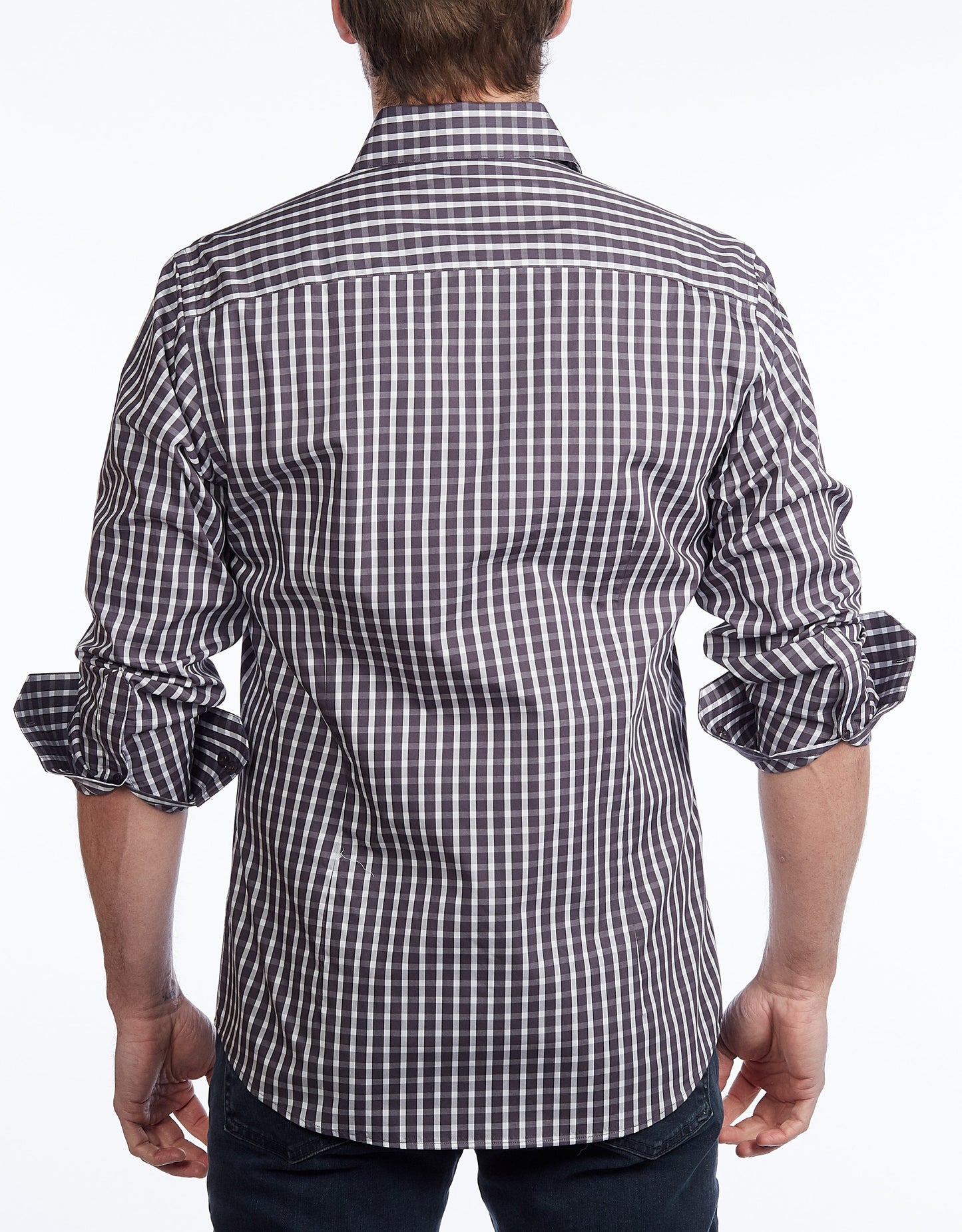 Button-Up Shirt I Charcoal - Contemporary Fit - Contrast trimming