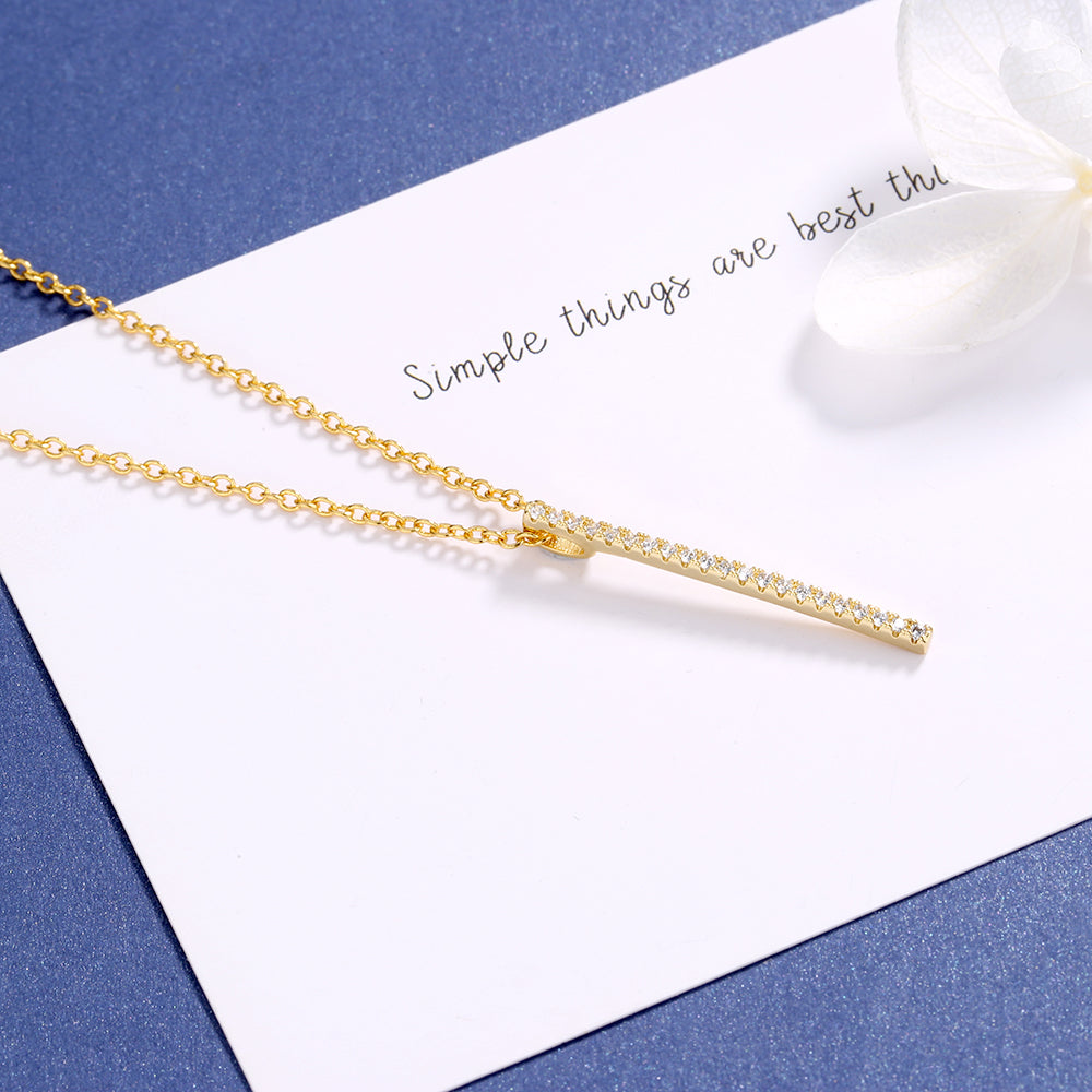 Sterling Silver Bar Necklaces with Swarovski Crystals