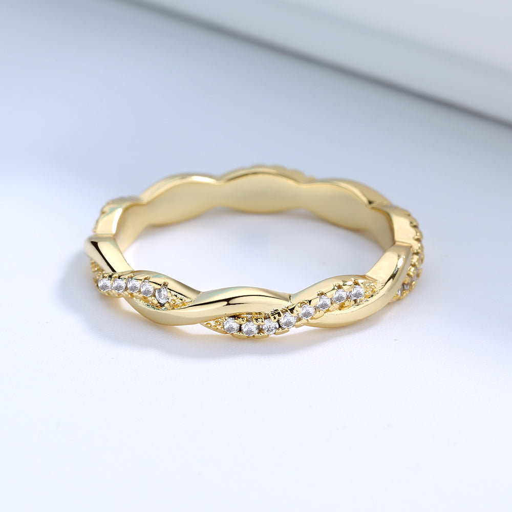 18k Gold or Sterling Silver Crossover Ring