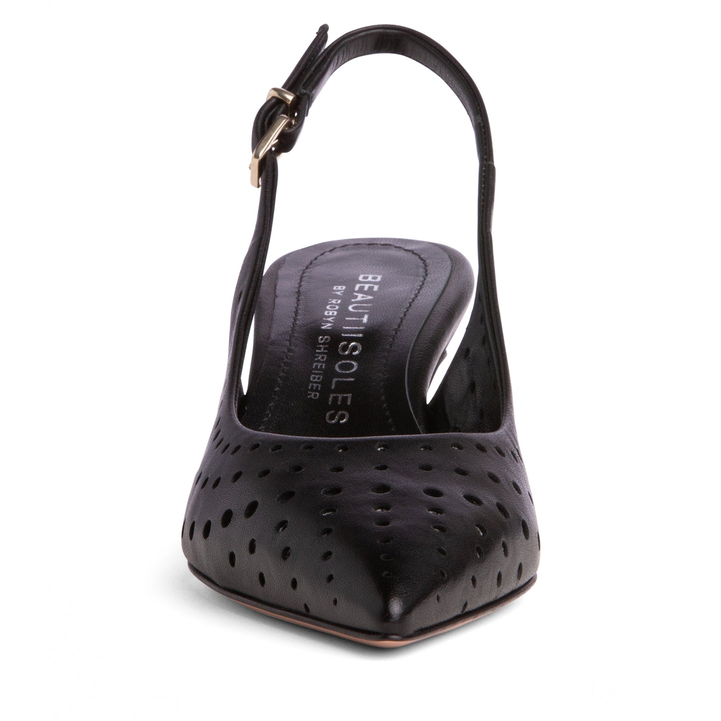 Flynn Kitten Heel Leather Slingback