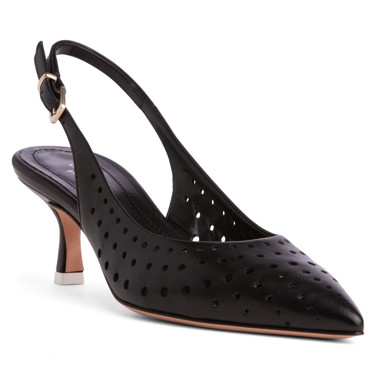 Flynn Kitten Heel Leather Slingback
