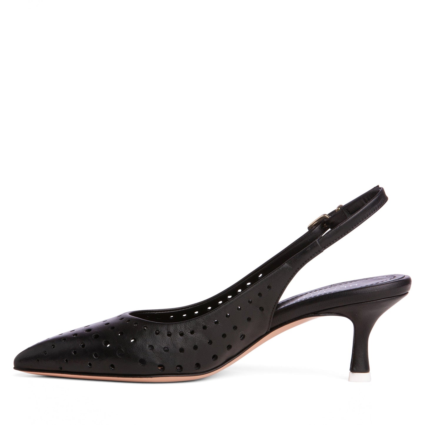 Flynn Kitten Heel Leather Slingback