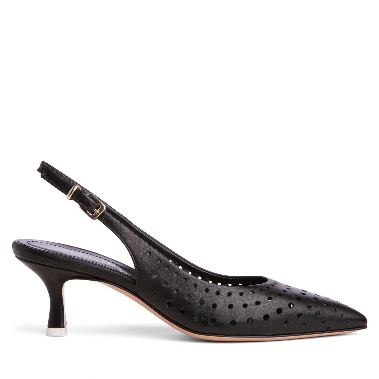 Flynn Kitten Heel Leather Slingback
