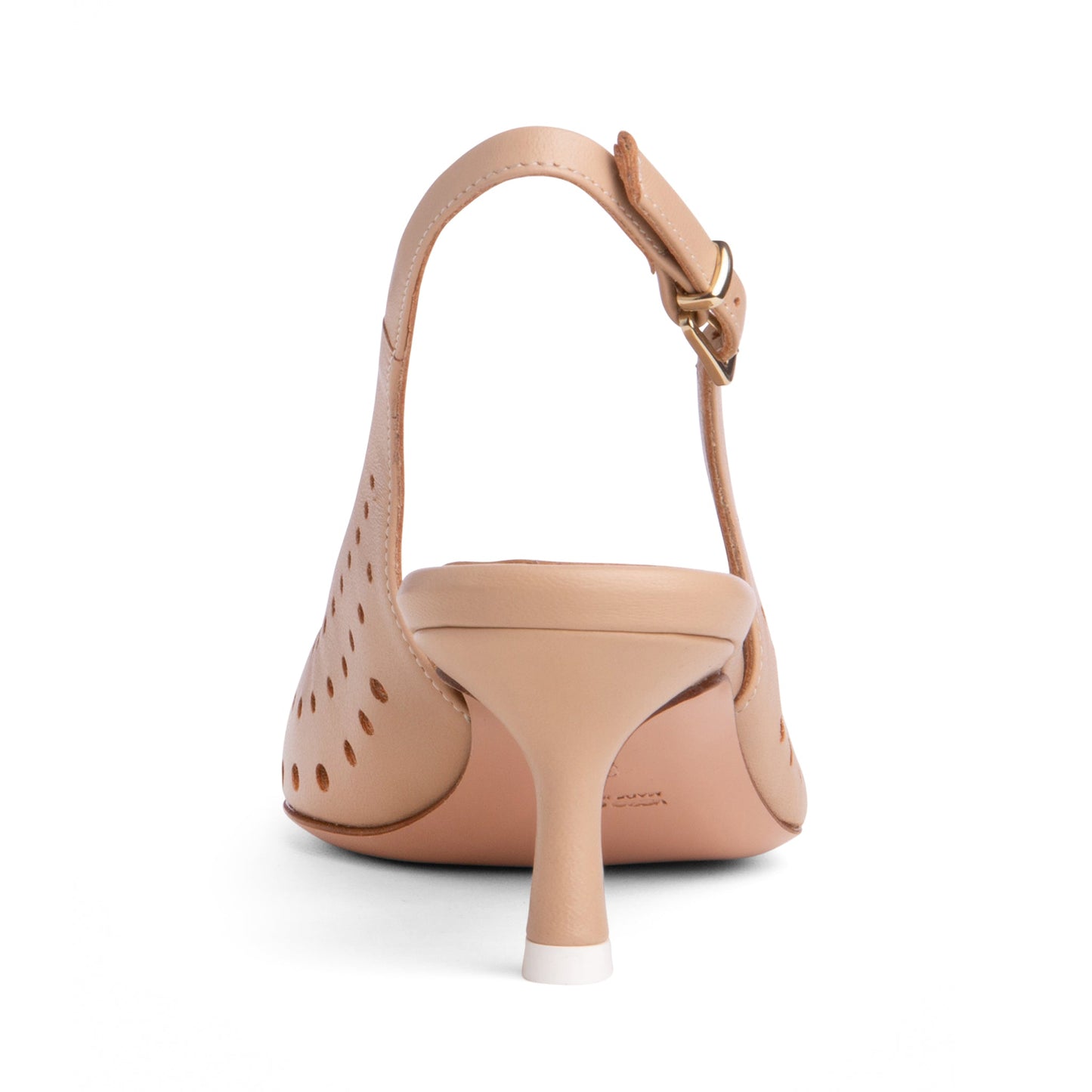 Flynn Kitten Heel Leather Slingback