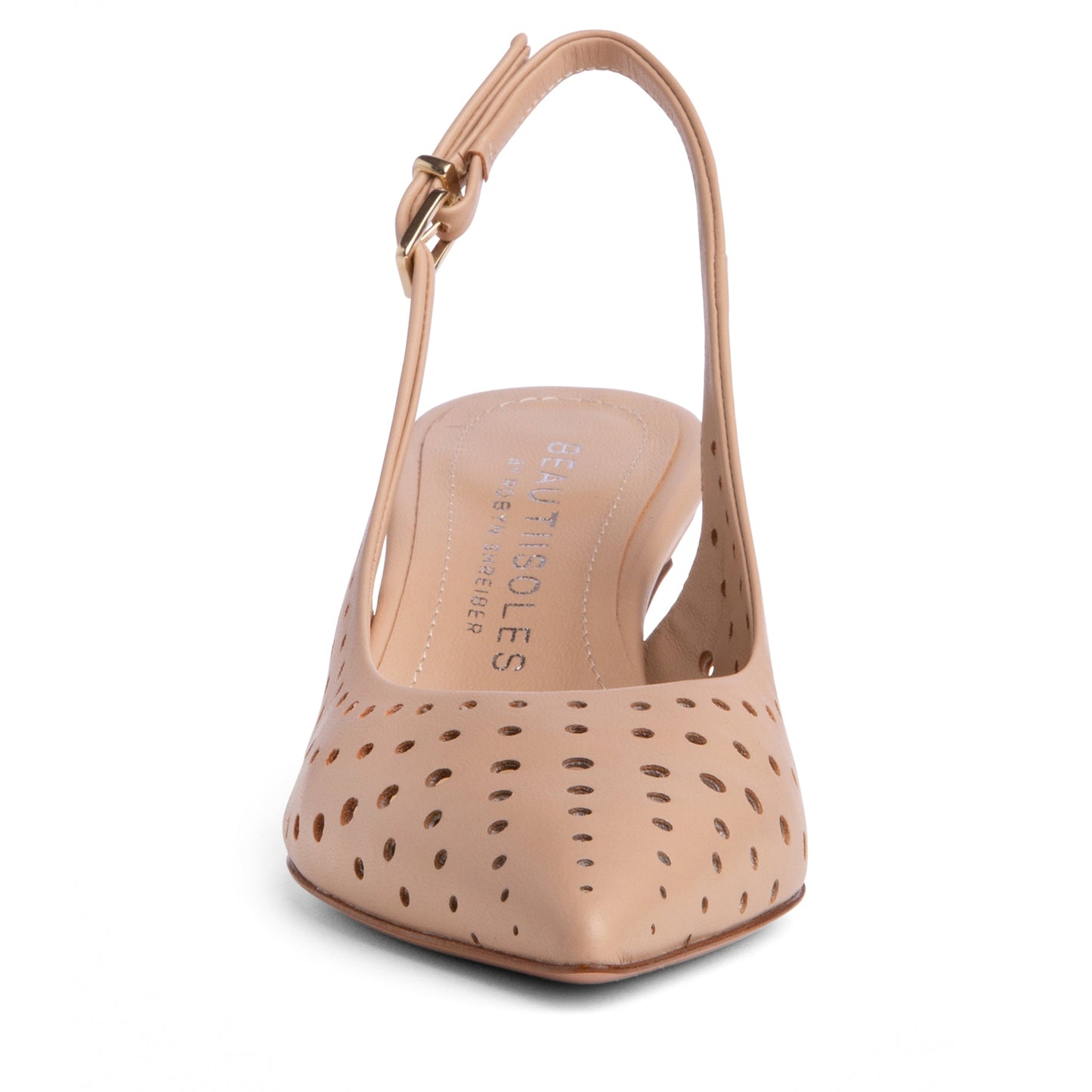 Flynn Kitten Heel Leather Slingback