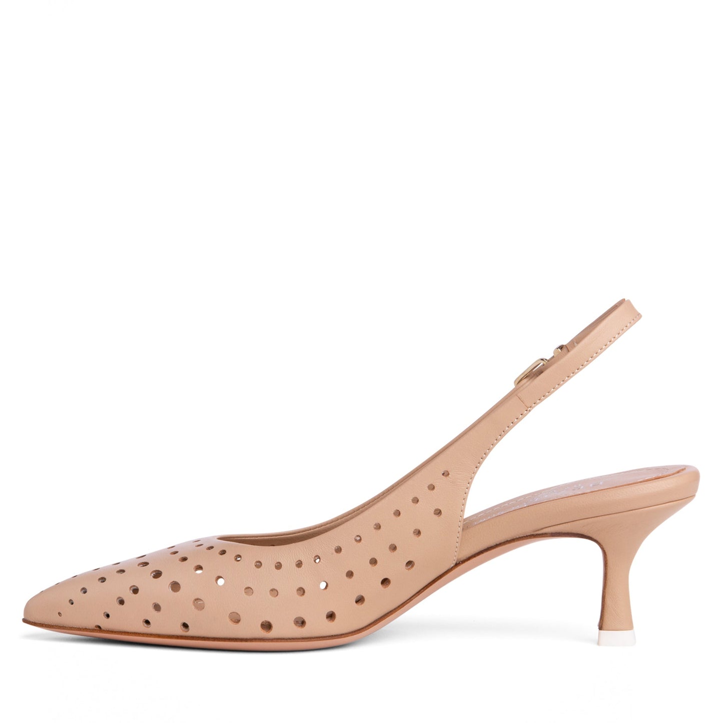 Flynn Kitten Heel Leather Slingback