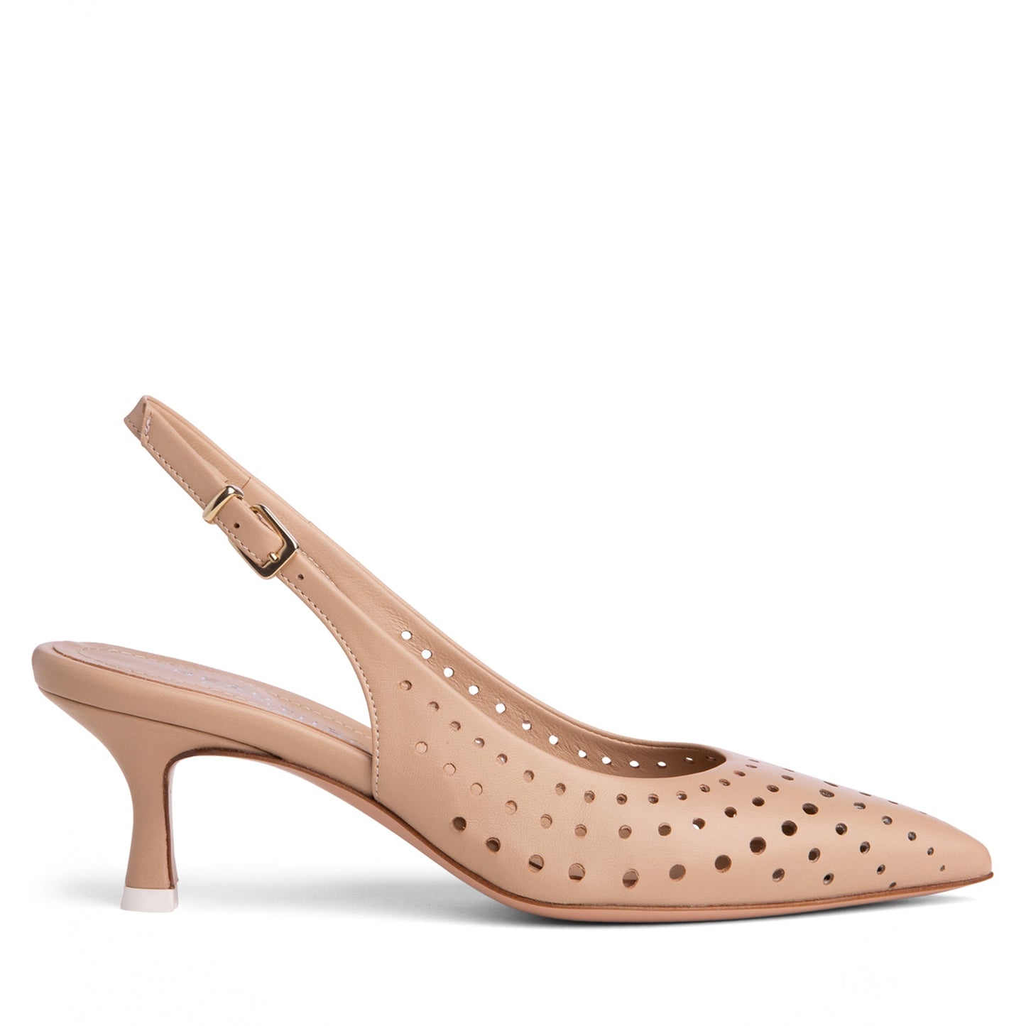 Flynn Kitten Heel Leather Slingback