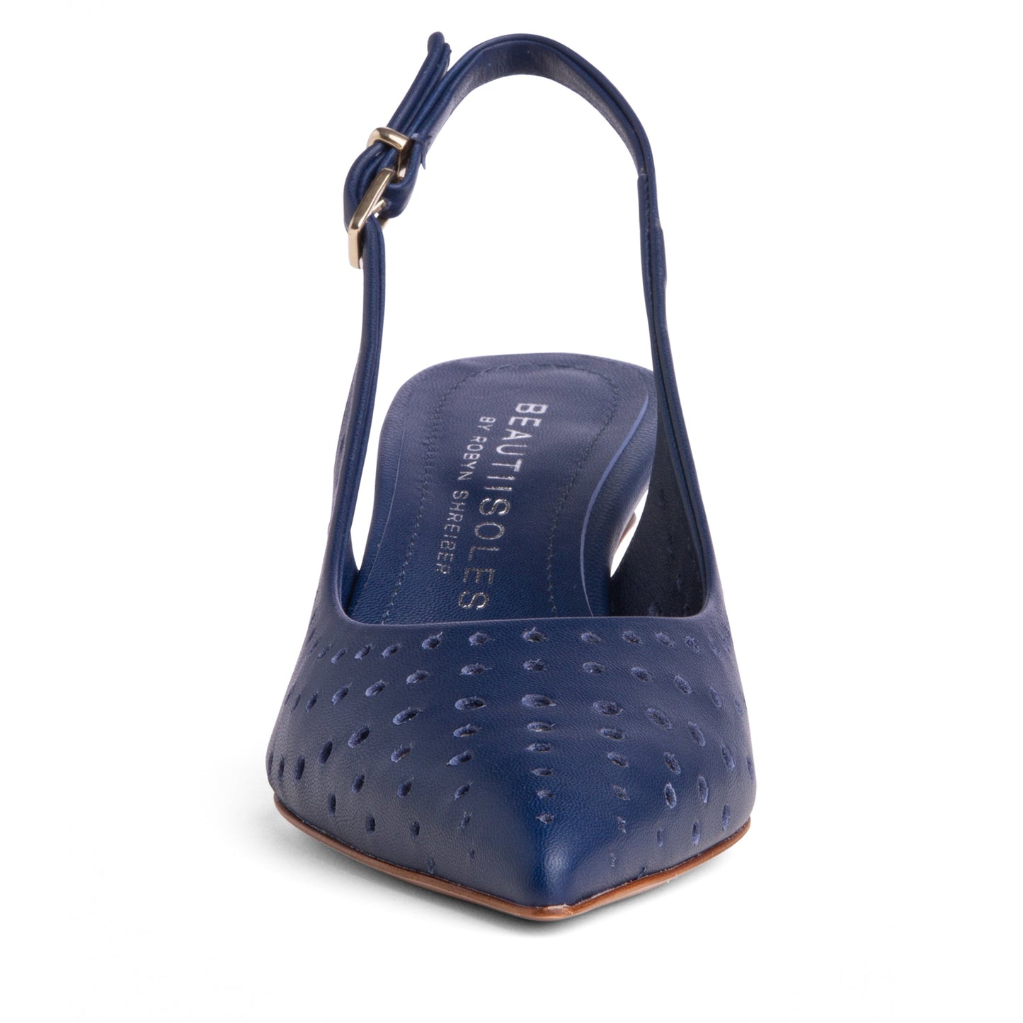 Flynn Kitten Heel Leather Slingback