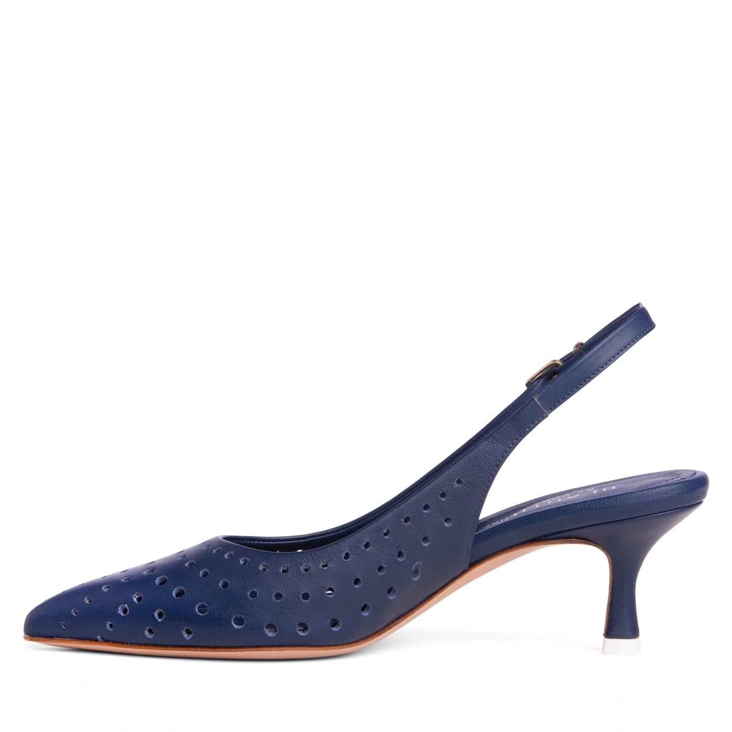 Flynn Kitten Heel Leather Slingback