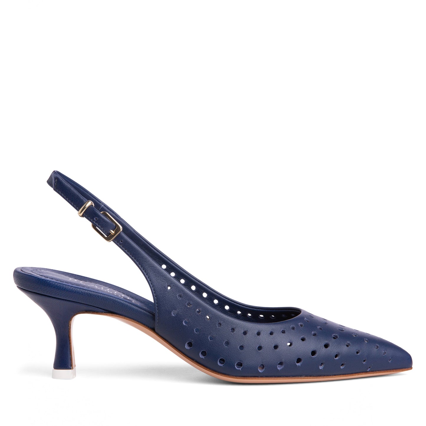 Flynn Kitten Heel Leather Slingback