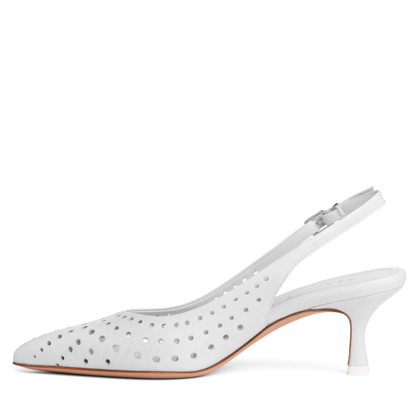 Flynn Kitten Heel Leather Slingback