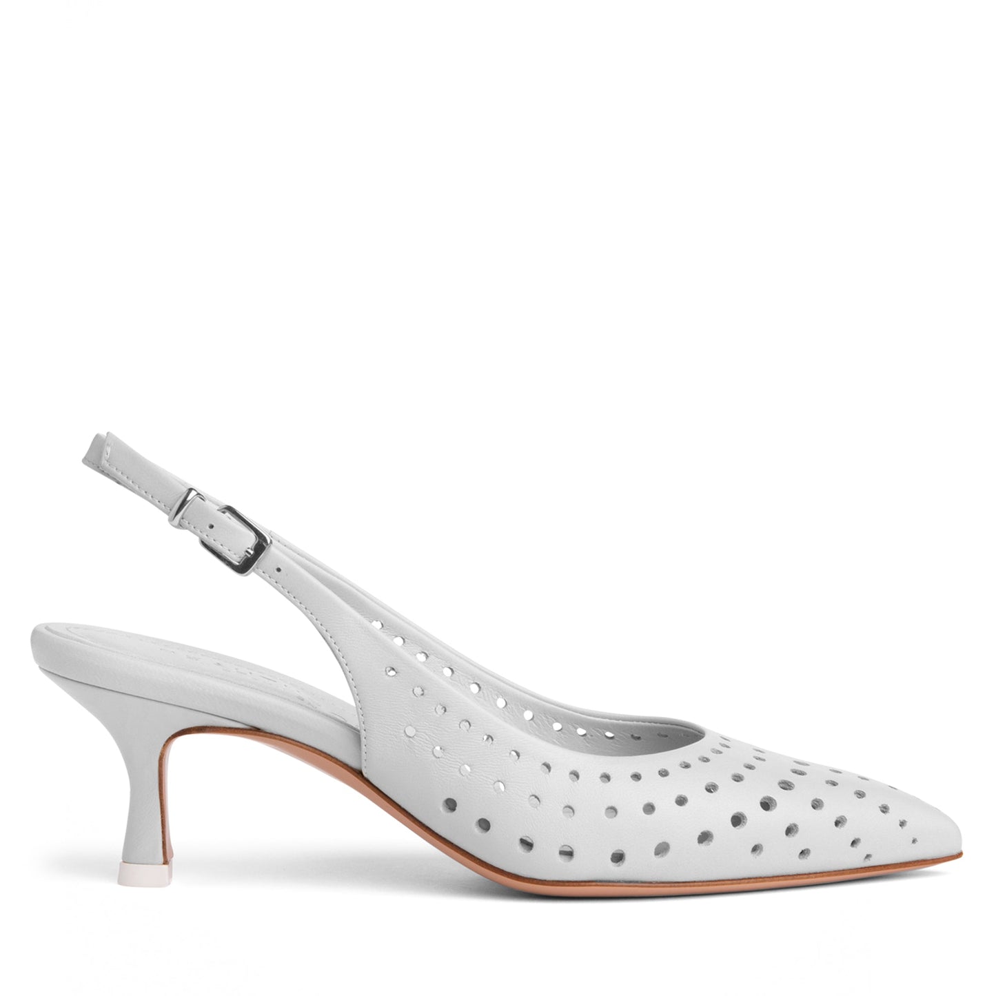 Flynn Kitten Heel Leather Slingback