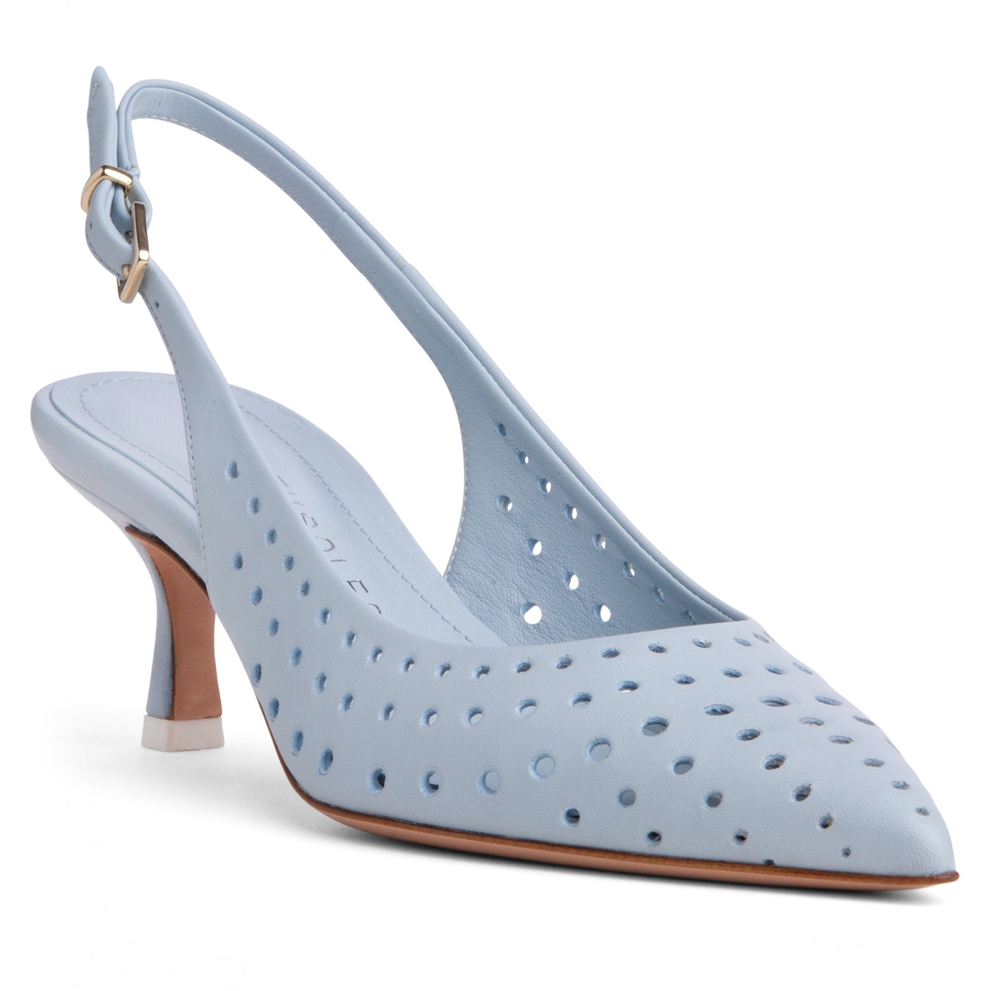 Flynn Kitten Heel Leather Slingback