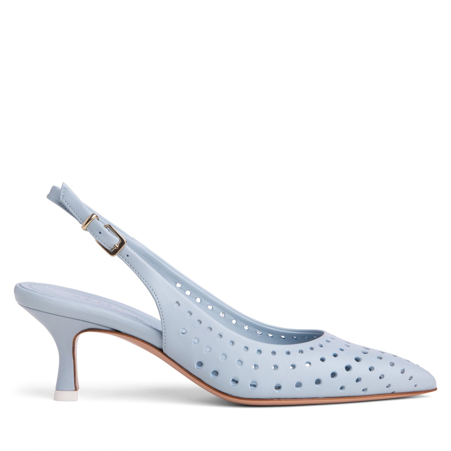 Flynn Kitten Heel Leather Slingback