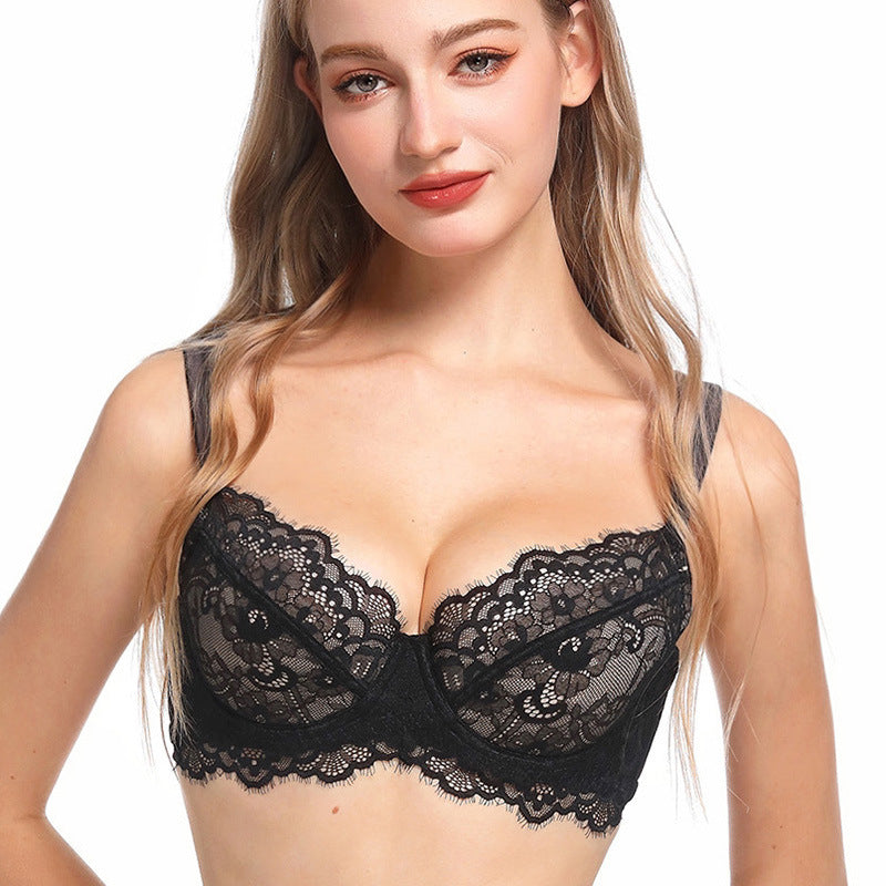 French Style Eyelash Lace Bra for Large Chest and Plus Sizes, Upper East Side, BYMANYC New York.
