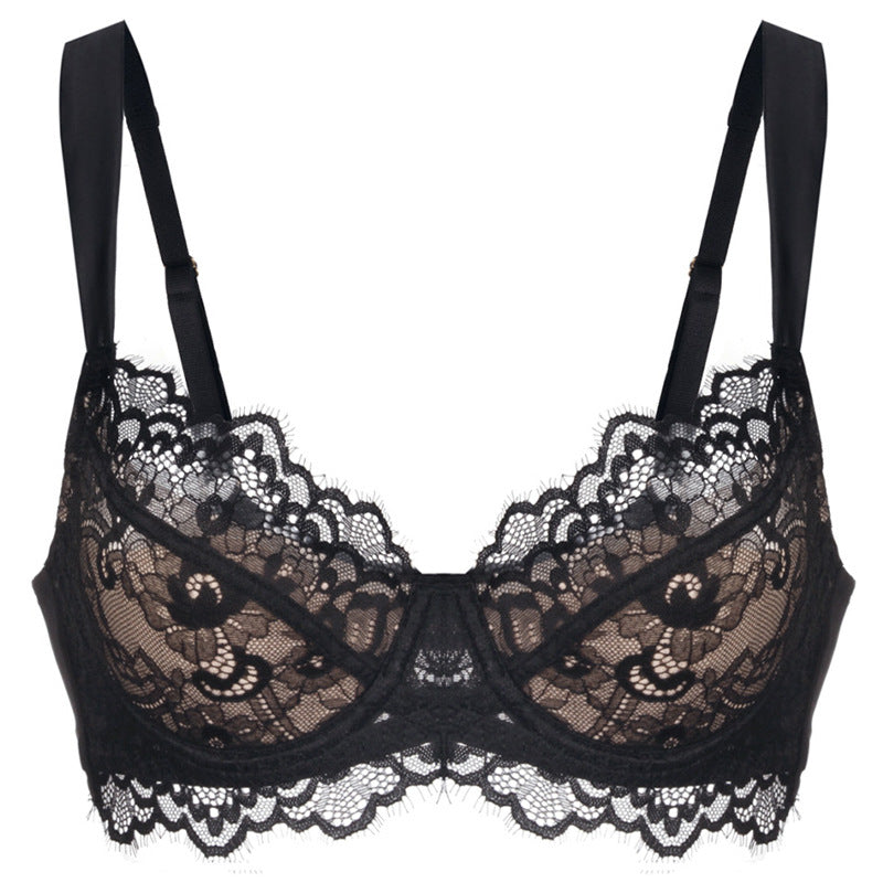 French Style Eyelash Lace Bra for Large Chest and Plus Sizes, Upper East Side, BYMANYC New York.