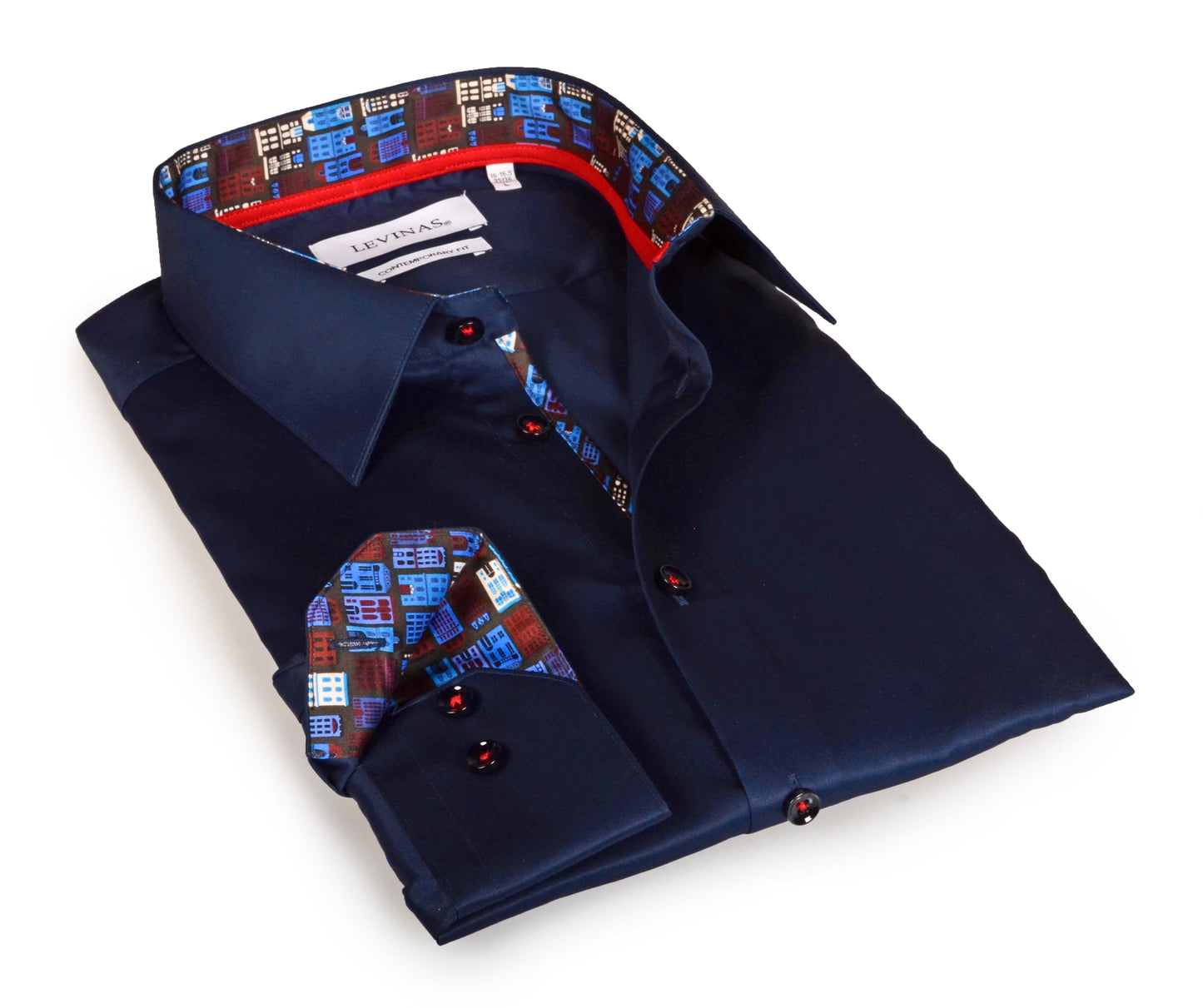 Legendary Button-Up Shirt With Contrast Details // Navy // Contemporary Fit (Regular)