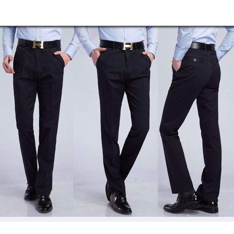 Men's Black Slim Fit Dress Pants - Multiple Sizes