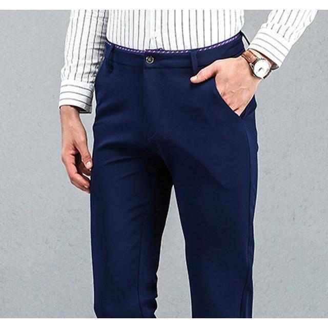 Men's Blue Slim Fit Dress Pants - Multiple Sizes