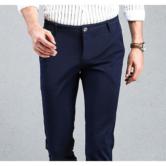 Men's Navy Slim Fit Dress Pants - Multiple Sizes