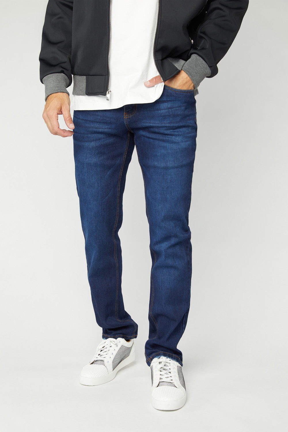Men's Dark Blue Slim Stretch Jeans