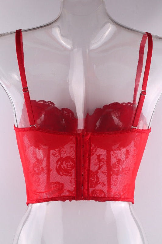 Ladies Lace Sexy Lace Strapless Corset