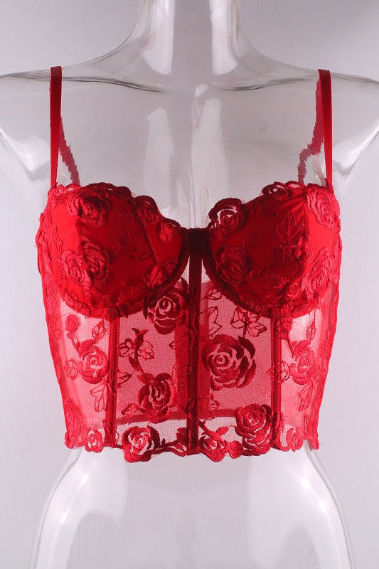 Ladies Lace Sexy Lace Strapless Corset