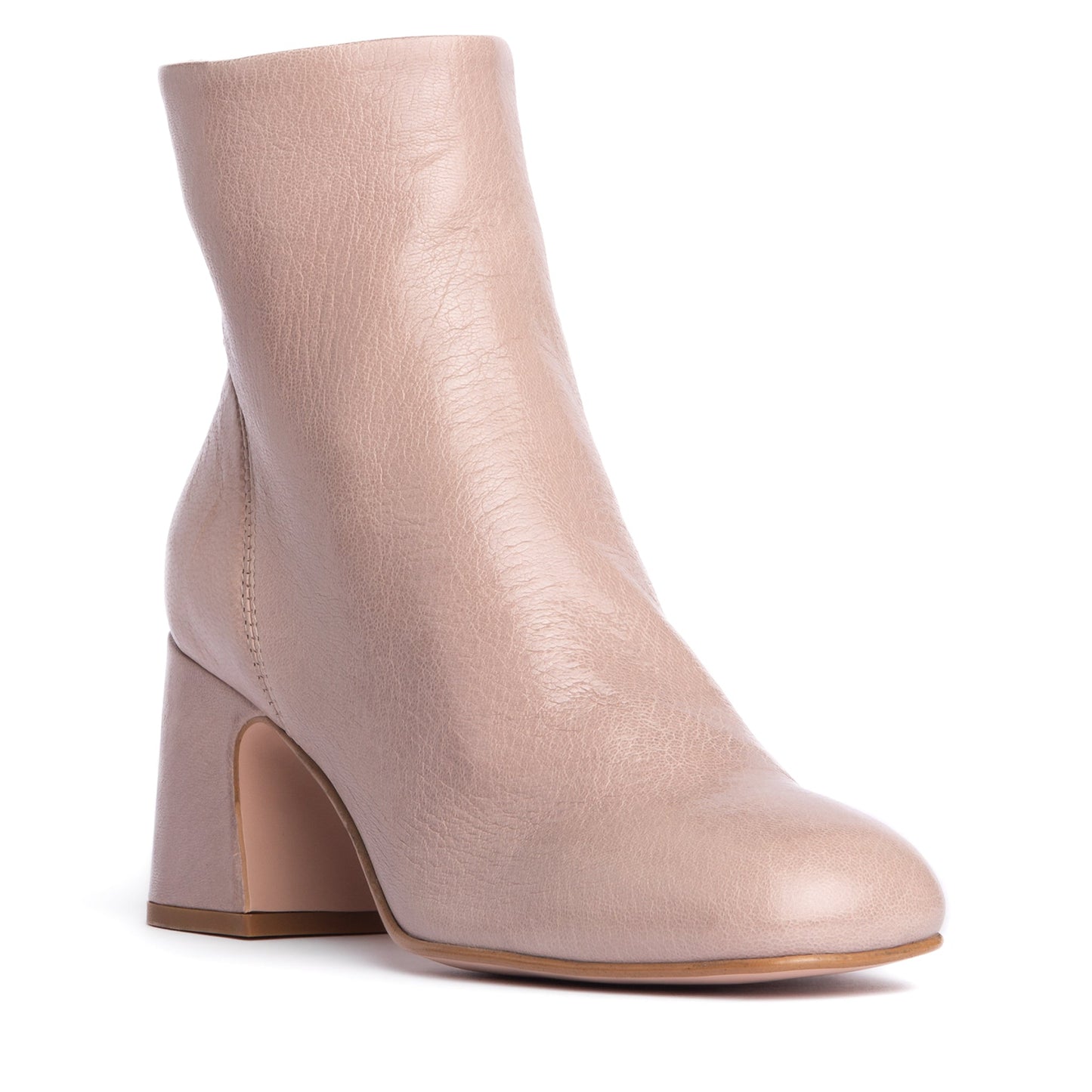 Ruby Crinkled Leather Ankle Bootie