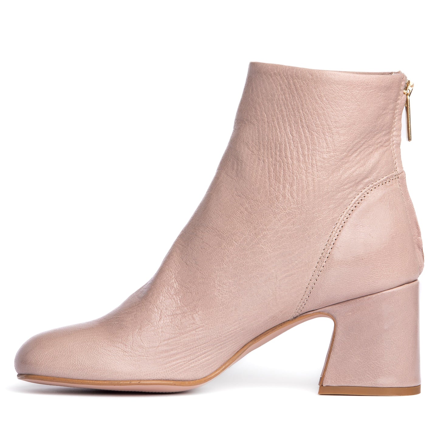 Ruby Crinkled Leather Ankle Bootie
