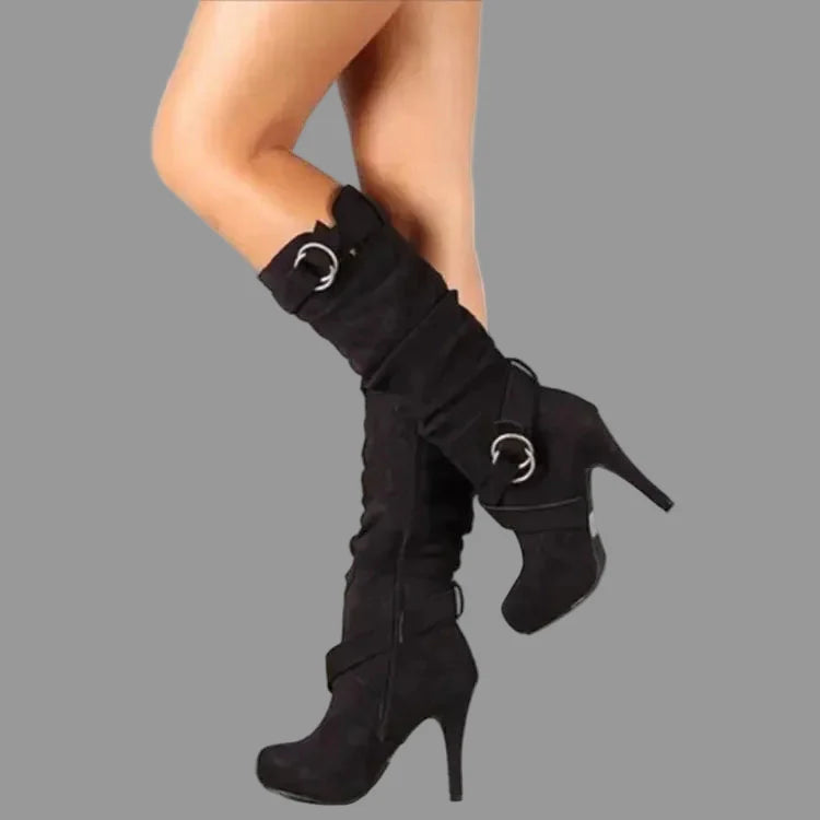 Sexy Round Toe Platform Knee High Women Boots