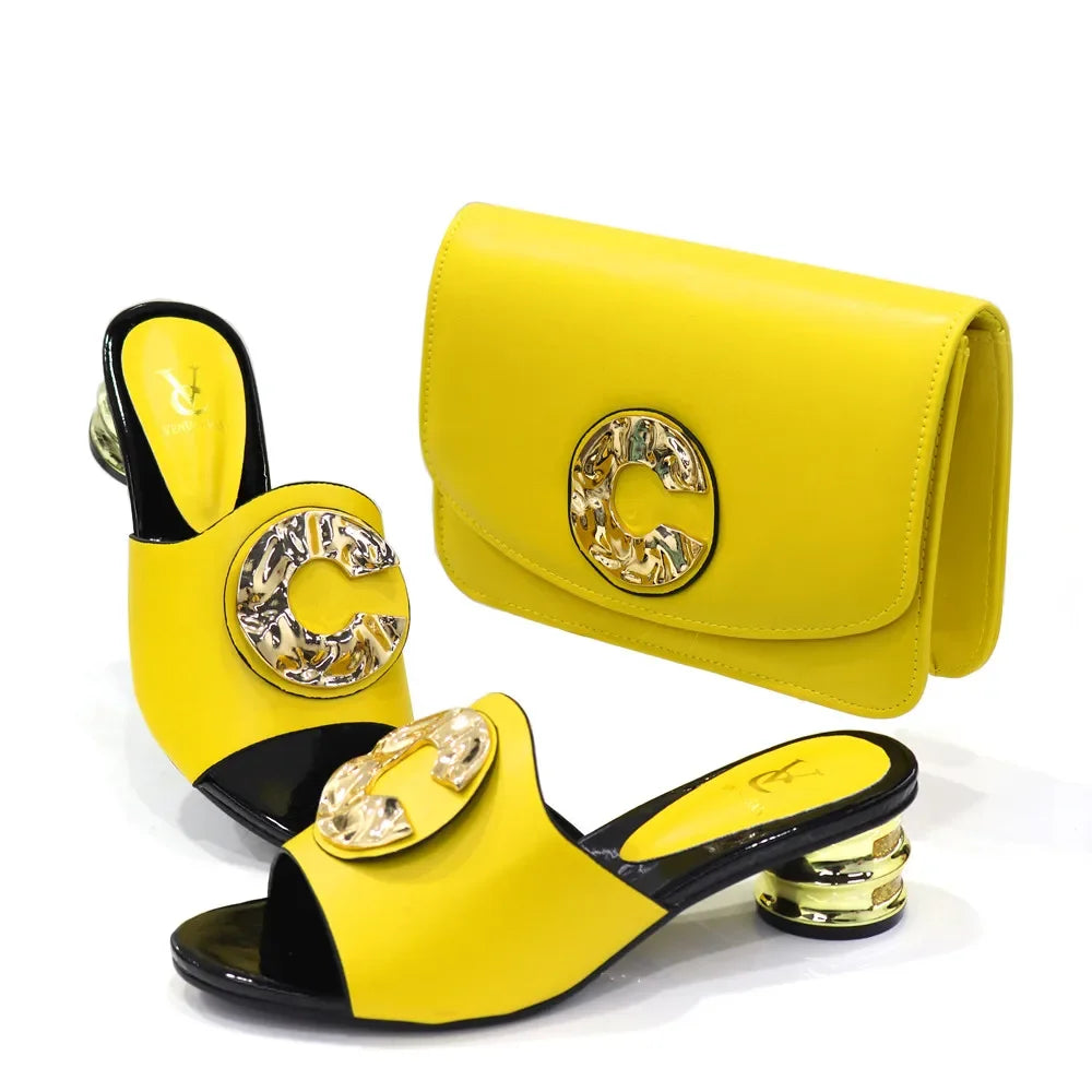 Latest Italian Design Casual Ladies Slippers & Matching Bag Set – Crystal Chic
