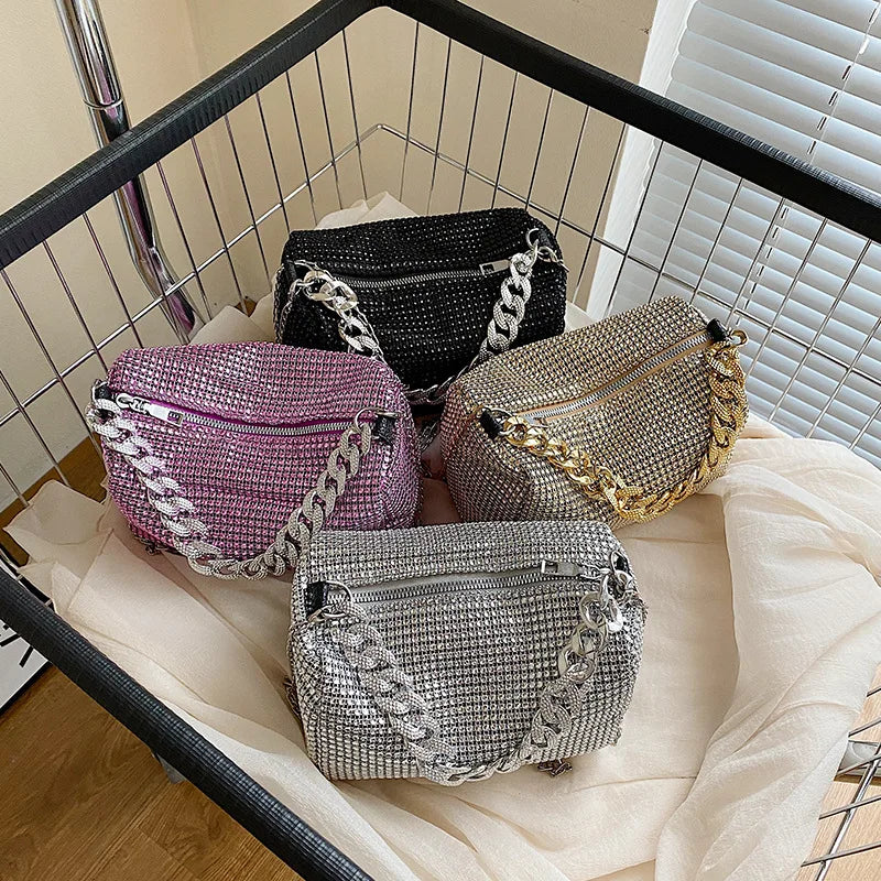 Glitter Rhinestone Women's Evening Crossbody Bag