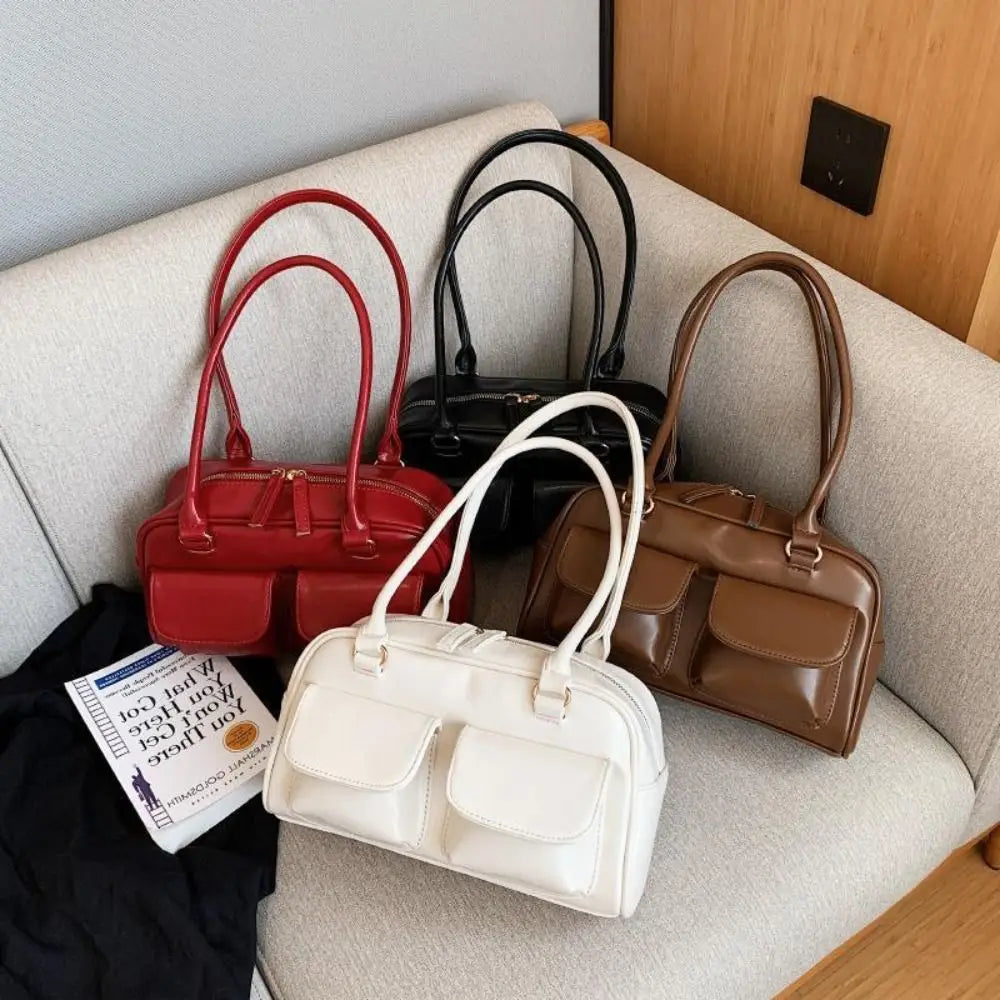 Solid Color High-Capacity Hobo Bag