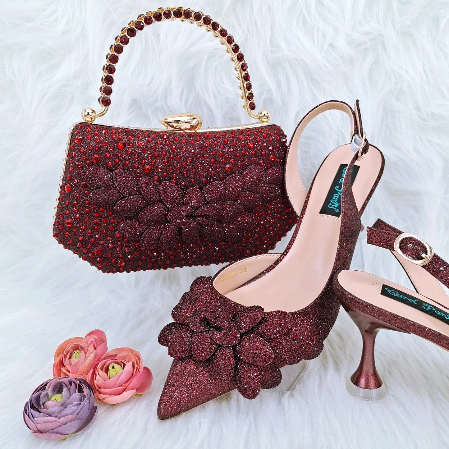 Handmade Fuchsia Bag and Shoes Set – Elegant Party Edition