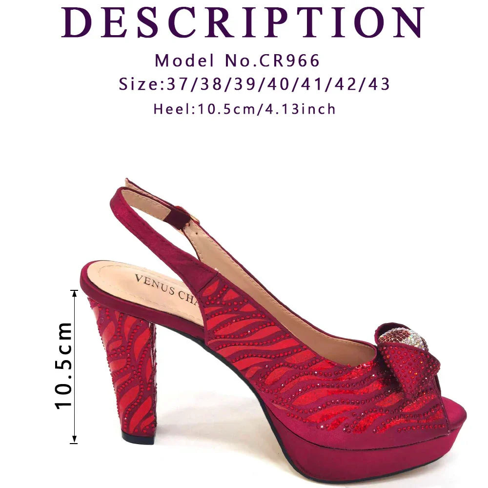 Peep Toe Women’s Shoes with Matching Bag Set – Sparkle in Style