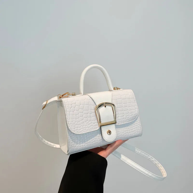 Crocodile Pattern Crossbody Bag with Coin Pouch