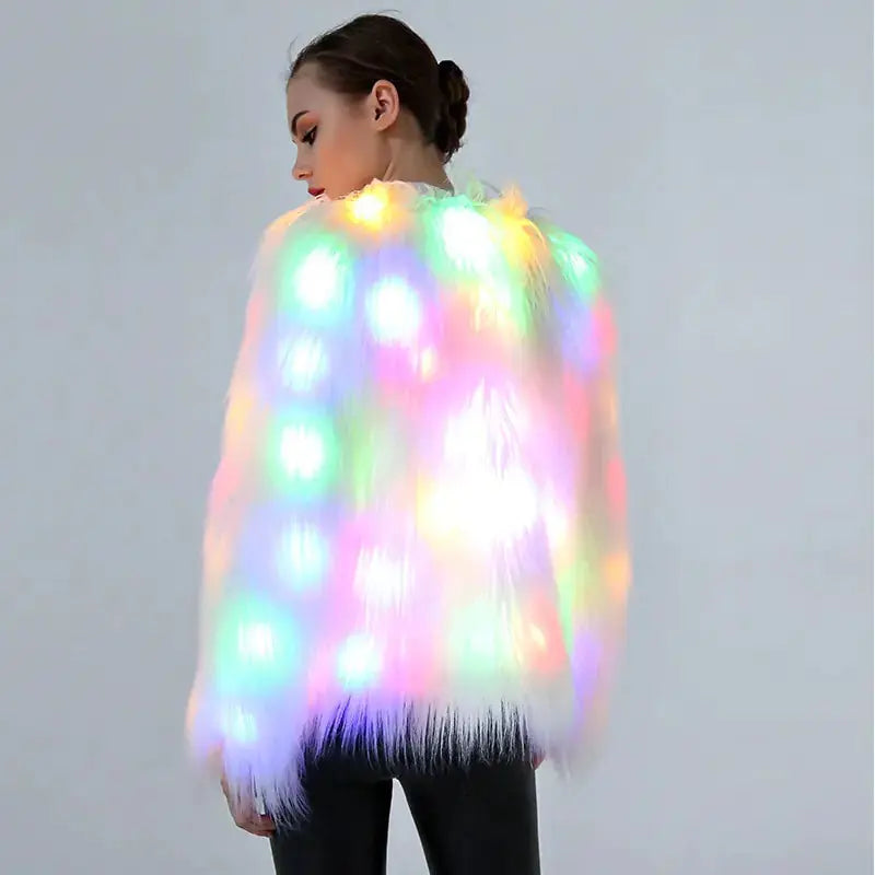 Women Faux Fur LED Jacket