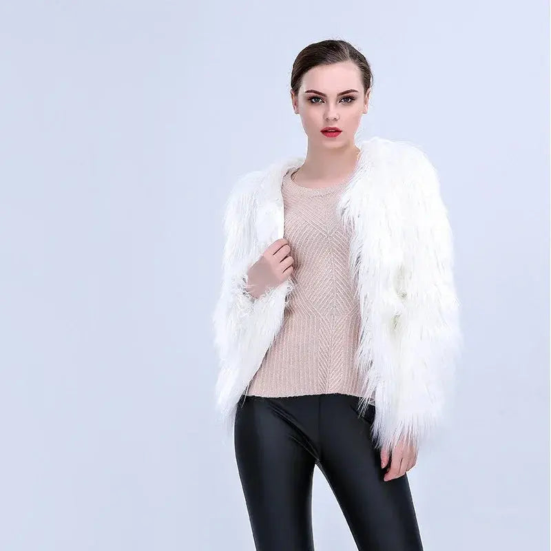 Women Faux Fur LED Jacket