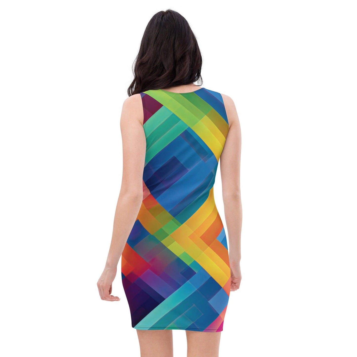 Neon Plaid Bodycon Dress