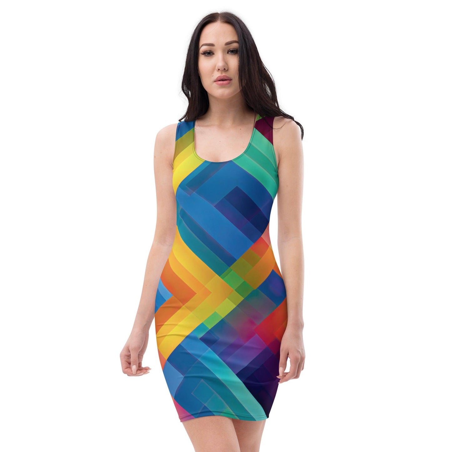 Neon Plaid Bodycon Dress