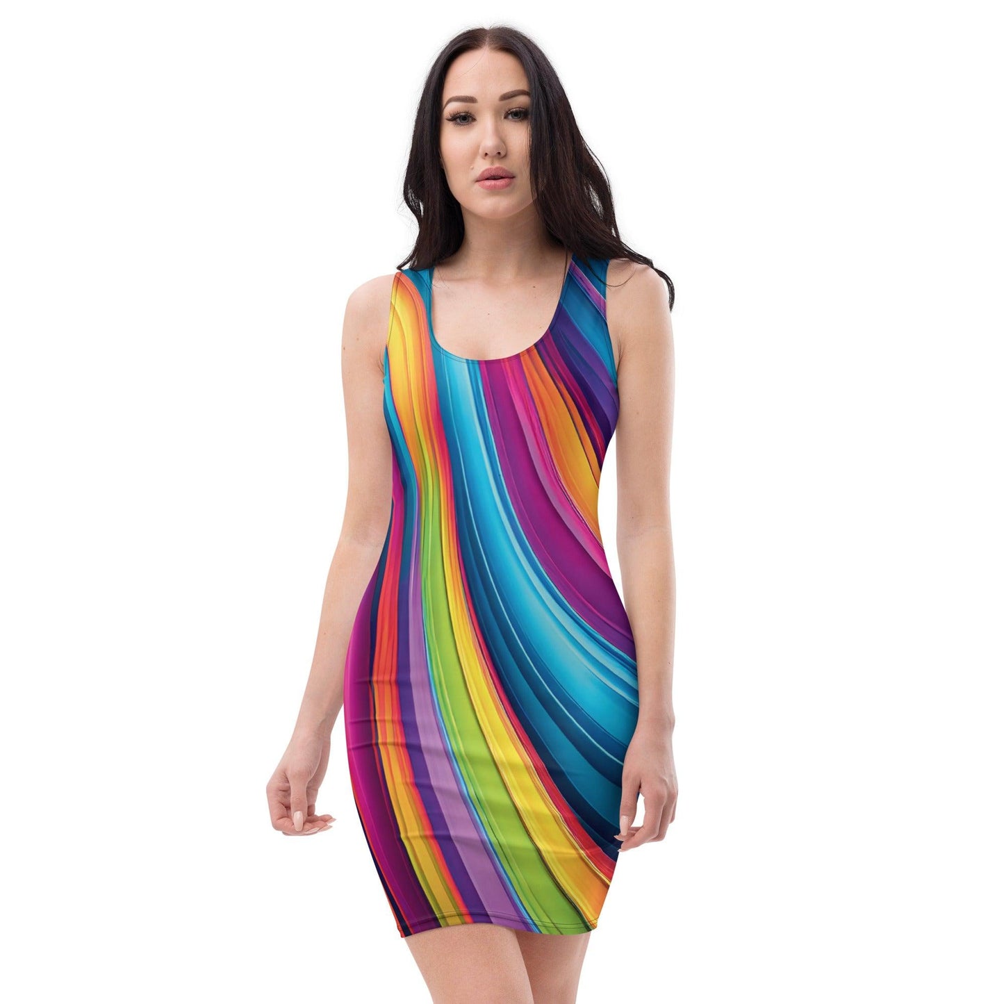 Neon Swirl Bodycon Dress