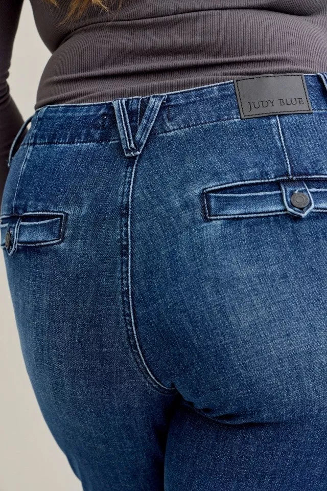 Judy Blue Mid Rise Bootcut Jeans with Welt Pockets Size 0-24