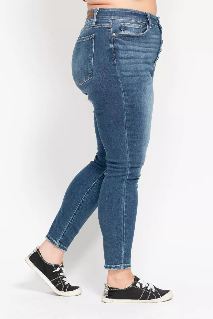 Judy Blue High Rise Button Fly Skinny Jeans Size 0-24