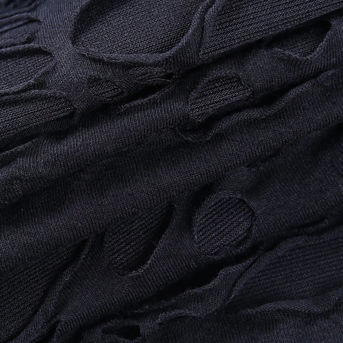 Ripped Black Mini Dress